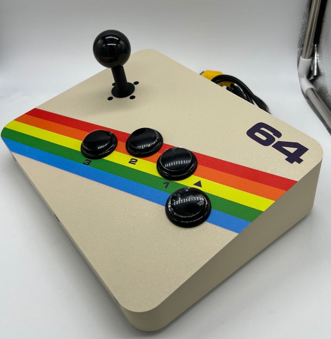 Commodore 64 4 Button Arcade Stick Mega with Genuine Sanwa Stick