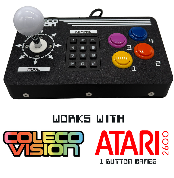 RetroGameBoyz Colecovision Arcade Stick 4 Button Super Action Colors Sanwa Buttons