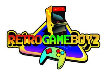 Video game freak boy joystick logotype