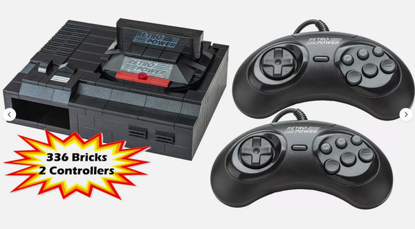 Retro Power Retro Bricks Brick Case for Raspberry Pi 2/4 Sega Genesis style with controllers LEGO