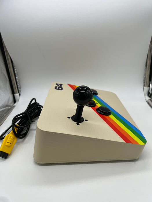 Commodore 64 4 Button Arcade Stick Mega with Genuine Sanwa Stick