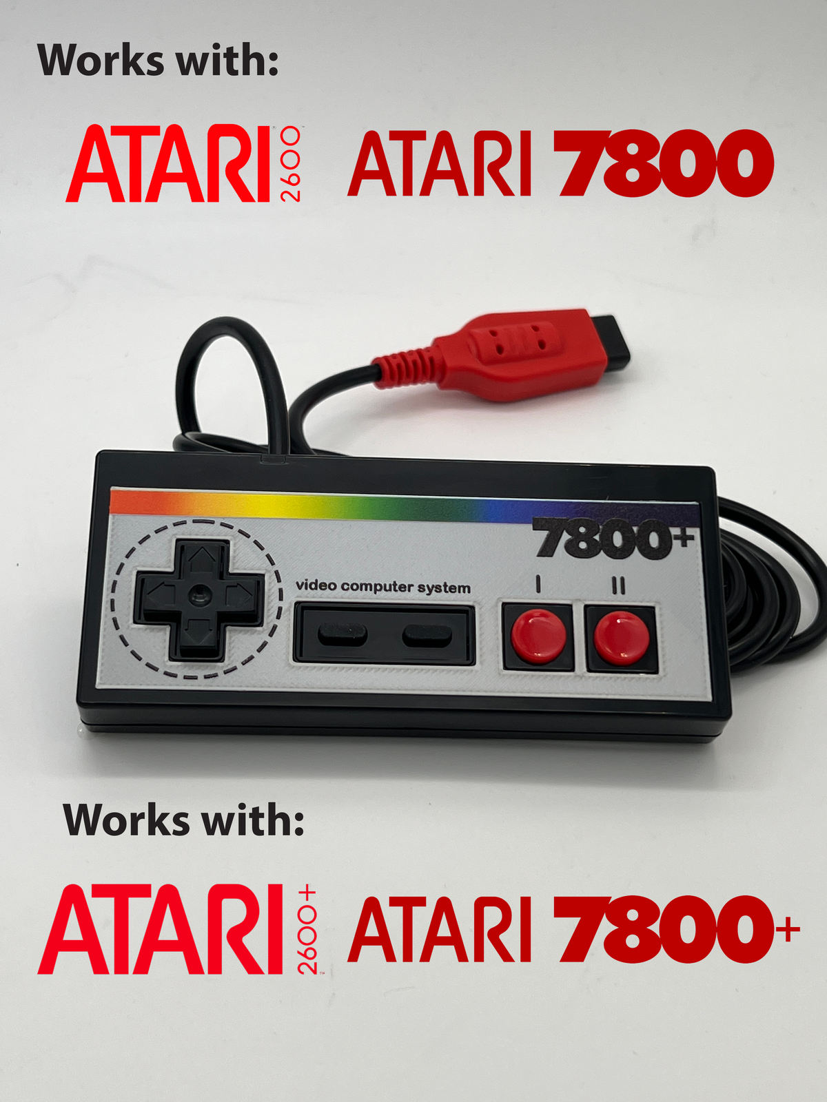 Atari Controllers Atari 7800+ 2600+ Controller Joystick Control Pad Gamepad - “Metallic ...