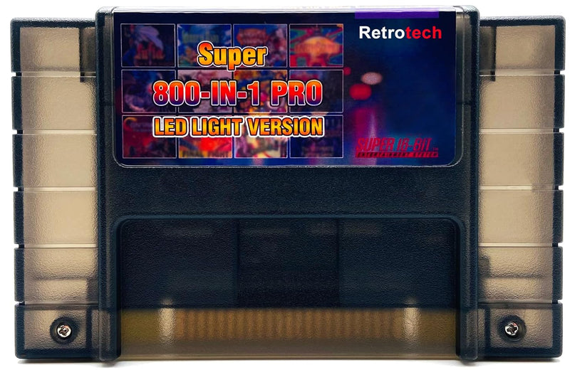 Retrotech Super Multi Game Cartridge LED Version For Super Nintendo Game Console, Includes Retrotech Printed Instructions