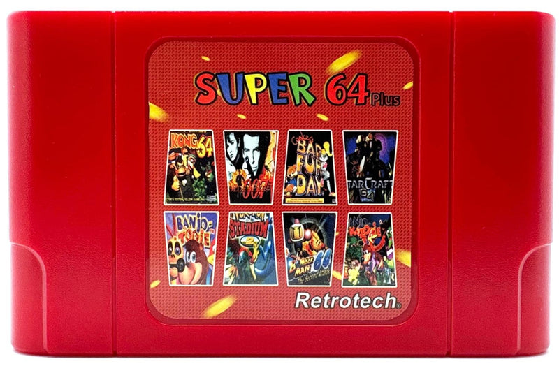 Retrotech Super 64 Plus Multi Game Cartridge For Nintendo N64 Video Game Console - Includes Retrotech Printed Instructions