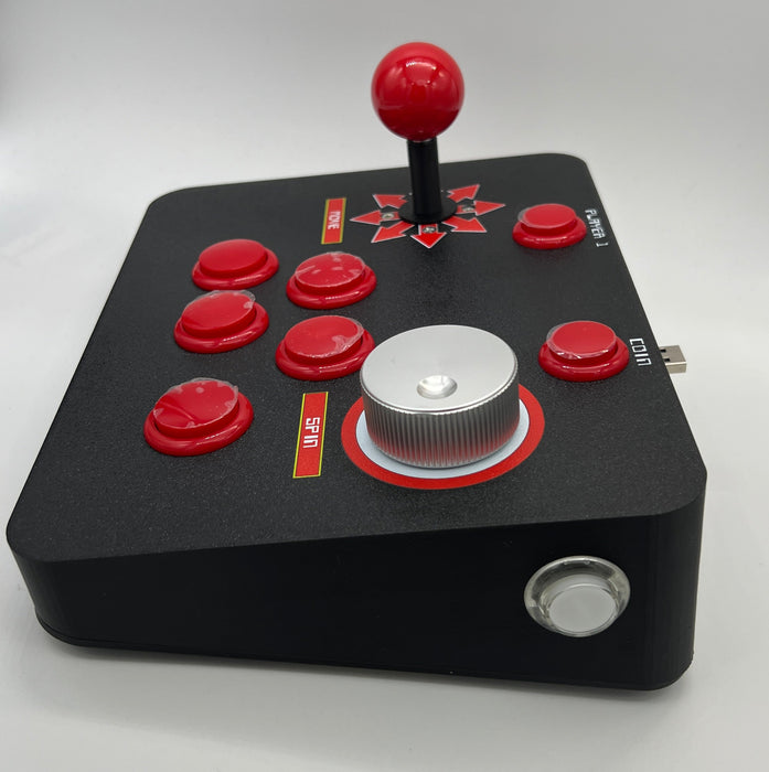 RetroGameBoyz USB Arcade Stick Spinner Combo with integrated GRS Spinner