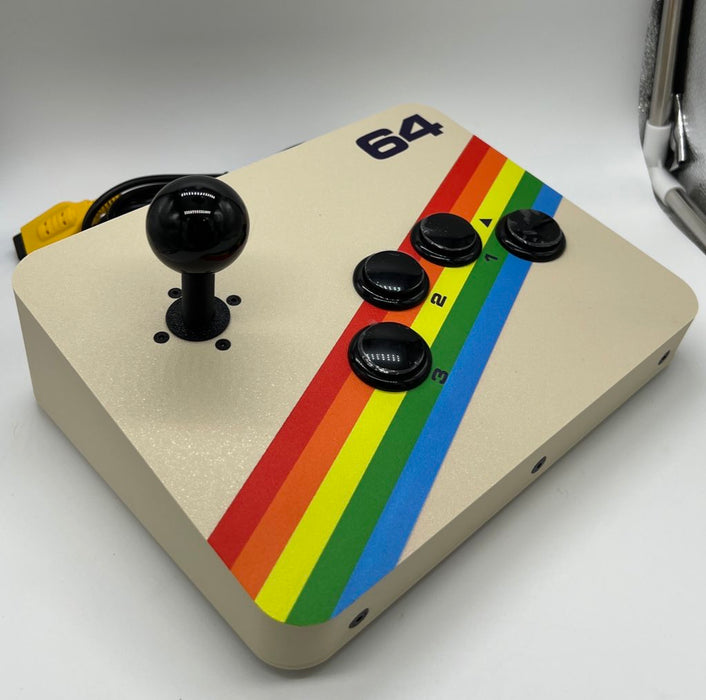 Commodore 64 4 Button Arcade Stick Mega with Genuine Sanwa Stick