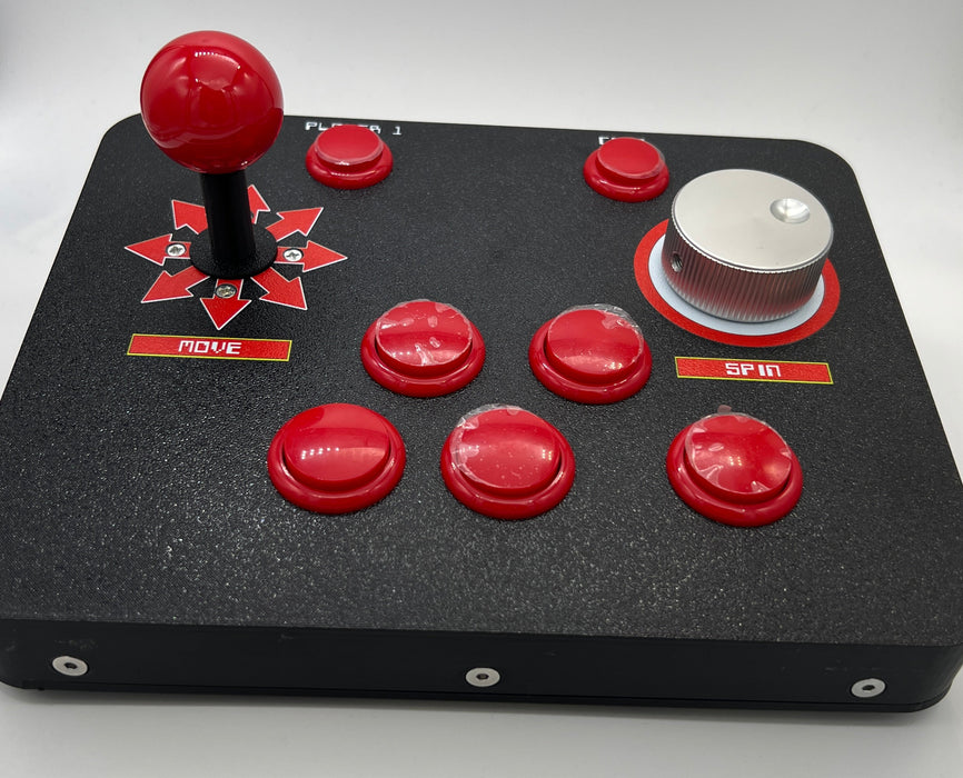 RetroGameBoyz USB Arcade Stick Spinner Combo with integrated GRS Spinner