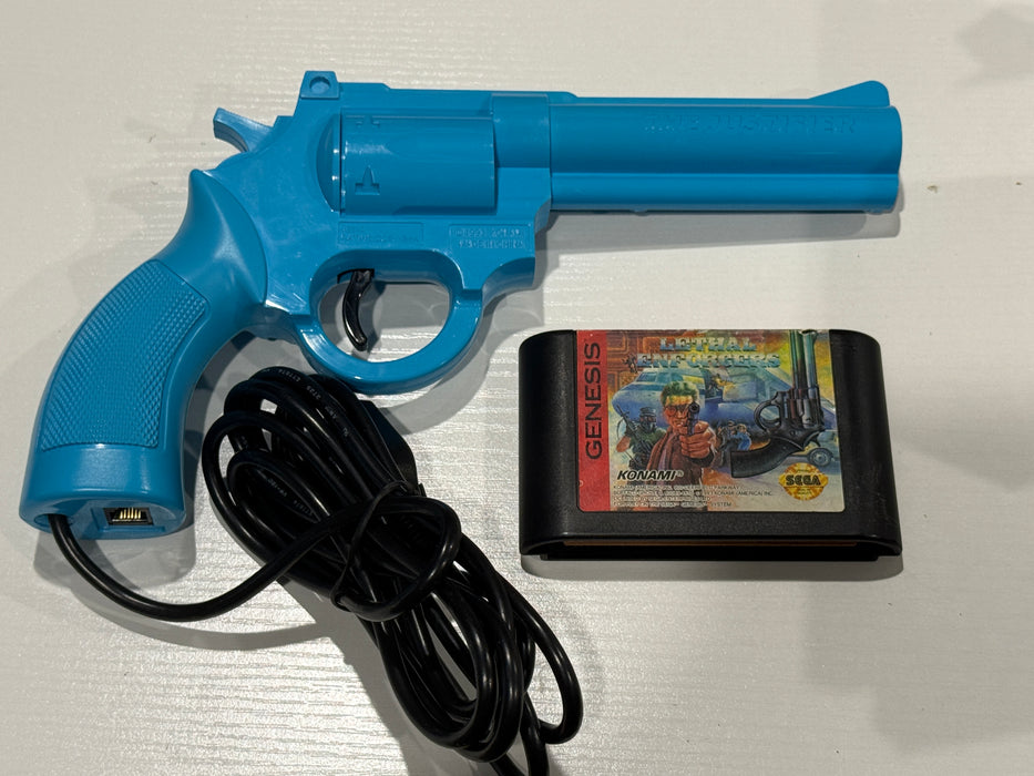Sega Genesis Lethal Enforcers with Blue Justifier