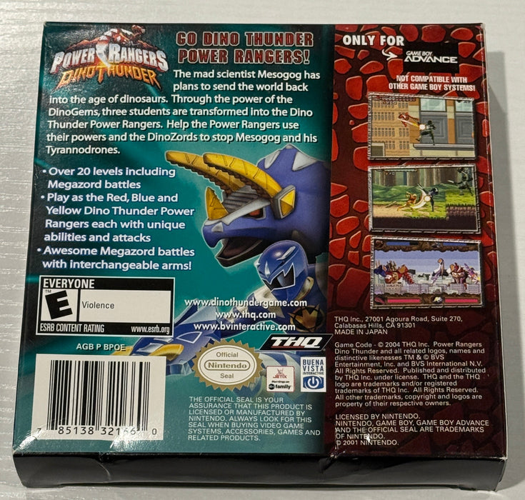 Power Rangers: Dino Thunder Game (Nintendo Game Boy Advance, GBA)