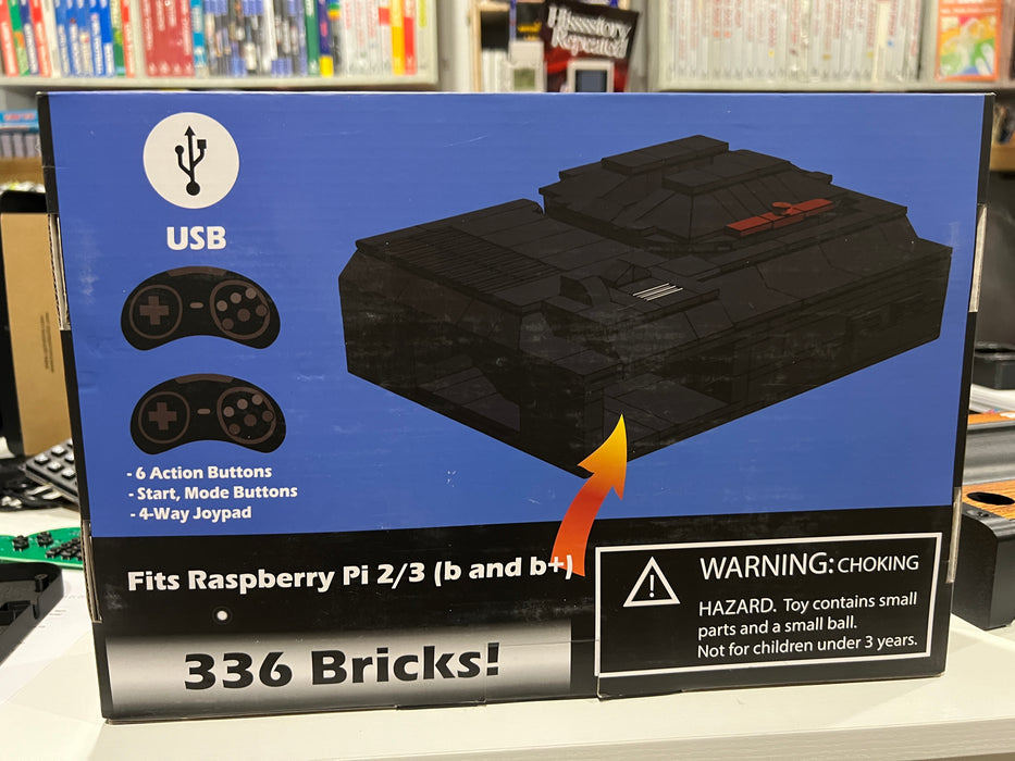 Retro Power Retro Bricks Brick Case for Raspberry Pi 2/4 Sega Genesis style with controllers LEGO