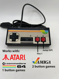 Amiga Controller Gamepad Commodore 64 Control Pad Power Stick 3 button